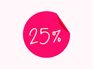 25 percent sticker, 25% image