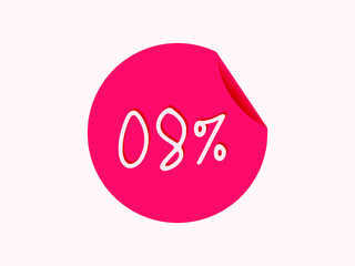 8 percent sticker, 8% image