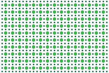 White and green Polka Dot seamless pattern. For tablecloths, clothes, shirts, dresses, paper, bedding, blankets, quilts, and other textile products. Vector background.