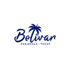 Bolivar Peninsula Texas. Vector Logo Illustration. - obrazy, fototapety, plakaty