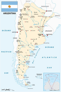 Map of Argentina and Chile