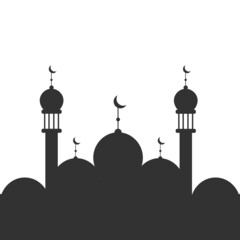 silhouette of mosque
