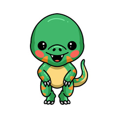 Obraz premium Cute little dinosaur cartoon posing
