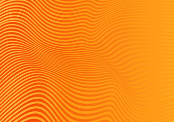 Colorful a fluid orange wave with wavy lines pattern background