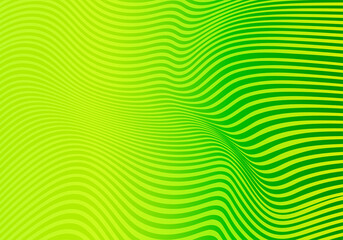 Colorful  a fluid green wave with wavy lines pattern background