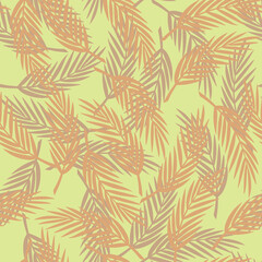 Fototapeta na wymiar Forest leaves seamless pattern on a light background. Nature. Vector.