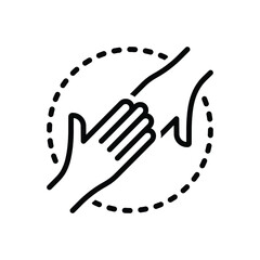 Black line icon for endorsement