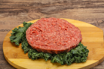 Raw beef burger cutlet for burger