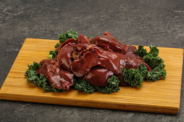 Fototapeta premium Raw chicken liver for cooking