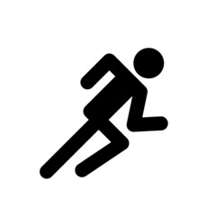 Running man icon on white background