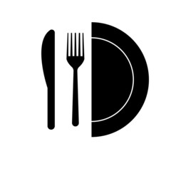 fork knife plate icon illustration on white