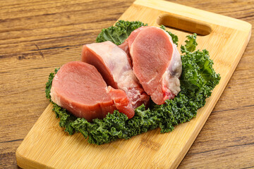 Fresh raw pork tenderloin for roast