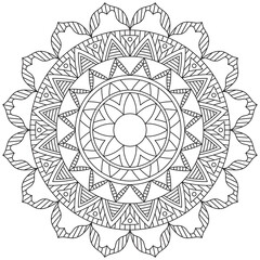 Leaf Flower Petal Coloring Mandala Art Simple Graphic Shape Vector Floral Oriental Outline Vintage Decorative Elements Pattern Illustration Islam Arabic Indian Turkish Mystic Religion Morals Lotus