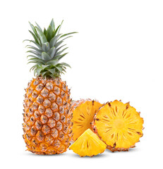  pineapple  isolated on the white