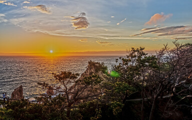 【伊豆半島ジオパーク】西伊豆黄金崎の夕景