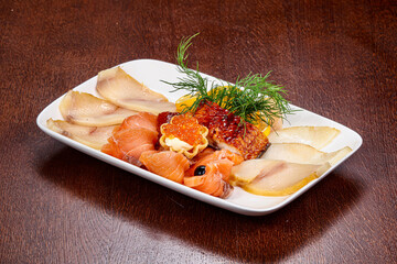 Fish plate mix with salmon