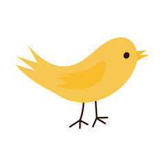 Cute hand drawn yellow bird