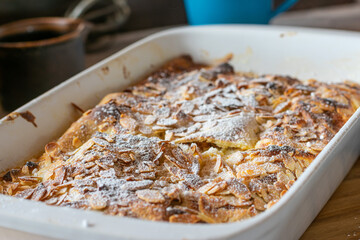 austrian pancake casserole with palatschinken and delicious cream filling