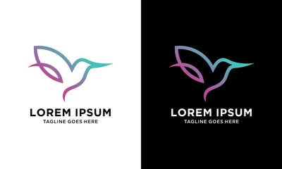 Abstract Simple Bird with minimalist style logo for your business