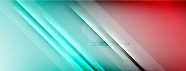 Fototapeta premium Abstract background. Shadow lines on bright shiny gradient background.