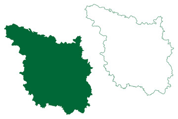 Farrukhabad district (Uttar Pradesh State, Republic of India) map vector illustration, scribble sketch Farrukhabad map