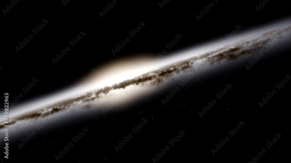 Wall mural Galaxy in space, spiral galaxy 3d render