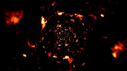 Fototapeta na wymiar Burning Fire Particles Swirl Background
