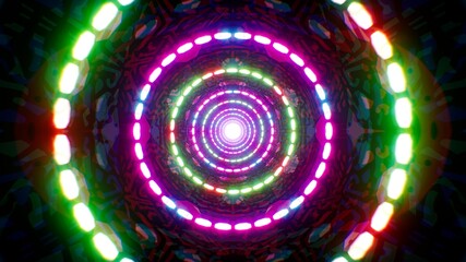 Colorful Circle Light Shape Art Tunnel Background