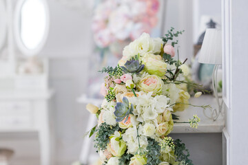 wedding bouquet on the table