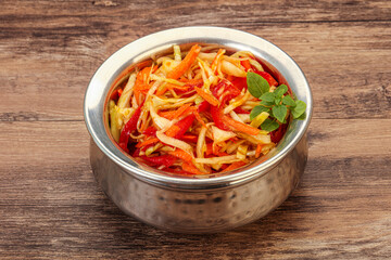 Cabbage salad with carrot and pepper