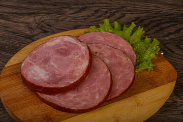 Slices of pork meat ham