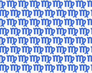 Seamless pattern with zodiac sign virgo