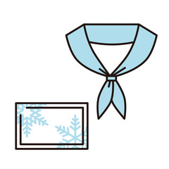 シンプル　イラスト　ネッククーラーと保冷剤のベクターイラスト