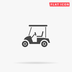 Golf car, Club Cart flat vector icon. Hand drawn style design illustrations