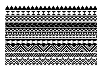 Maori tribal pattern tattoo design basic block lineart 마오리 문양 타투도안 건대타투 - obrazy, fototapety, plakaty