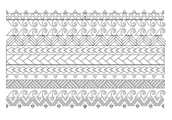 Maori tribal pattern tattoo design wave lineart 마오리 문양 타투도안 건대타투