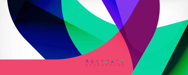 Minimal abstract background - color overlapping shapes on white with shadow lines. Vector Illustration For Wallpaper, Banner, Background, Landing Page