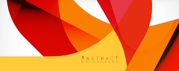 Minimal abstract background - color overlapping shapes on white with shadow lines. Vector Illustration For Wallpaper, Banner, Background, Landing Page