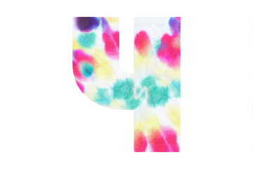 Initial letter cyrillic alphabet with abstract hand-painted tie dye texture