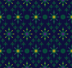 Naklejka na ściany i meble Ethnic fabric texture pattern Abstract Geometric Vector oriental illustration retro embroidery repeating 