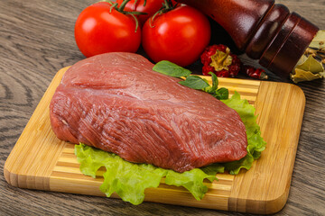 Raw beef piece for cooking