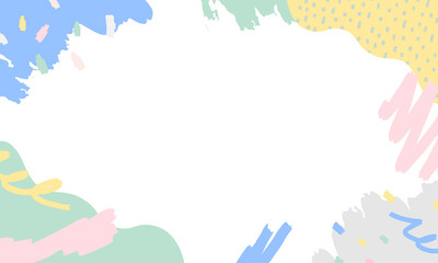 手描き・らくがきのカラフルアブストラクトフレーム素材	
