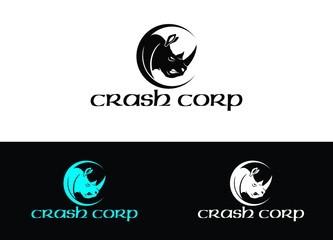 Crash Crop Logo or Icon Design Vector Image Template