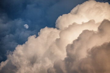 Night sky with moon and clouds