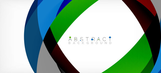 Fototapeta premium Color circle shapes, minimal geometric background. Trendy dynamic composition. Vector Illustration For Wallpaper, Banner, Background, Landing Page