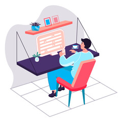 Programming and software development concept. Developer writes and testing program code at computer, programmer at office character scene. Vector illustration in flat design with people activities