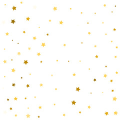 Gold stars falling confetti background.