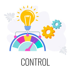 Control icon. Managing a company for market success.
