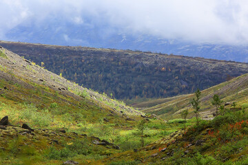 peninsula middle fishing landscape kola, mountains and hills stones view