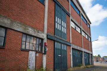 Den Helder, the Netherlands. August 2021. Old warehouses at the former shipyard in Den Helder, Holland.